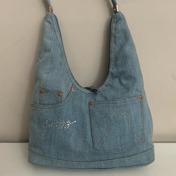 Guess Handbags - Guess Y2K Denim Jeans Bedazzled Shoulder Bag